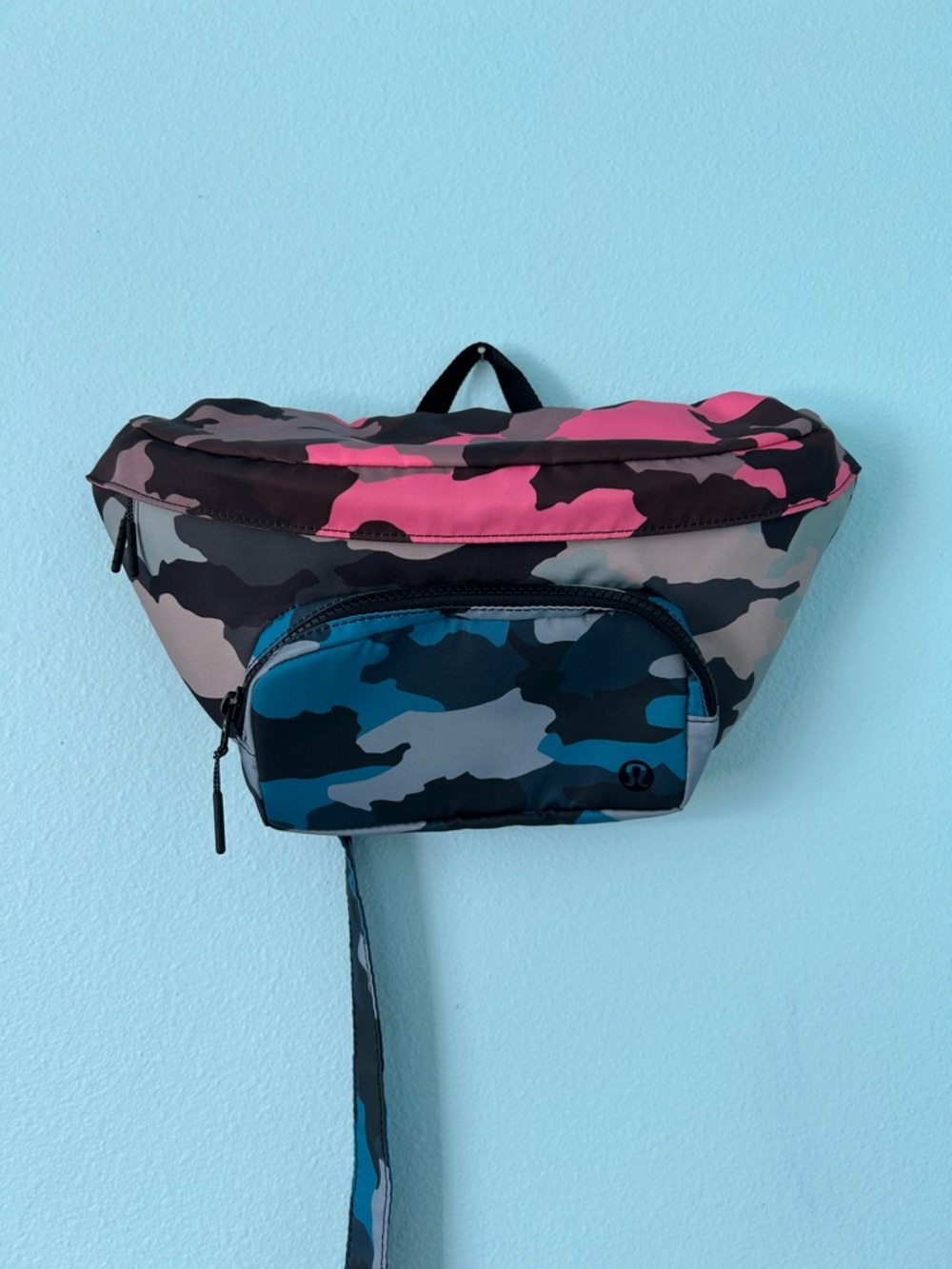 lululemon athletica Pink and Blue Camo Waist Pack